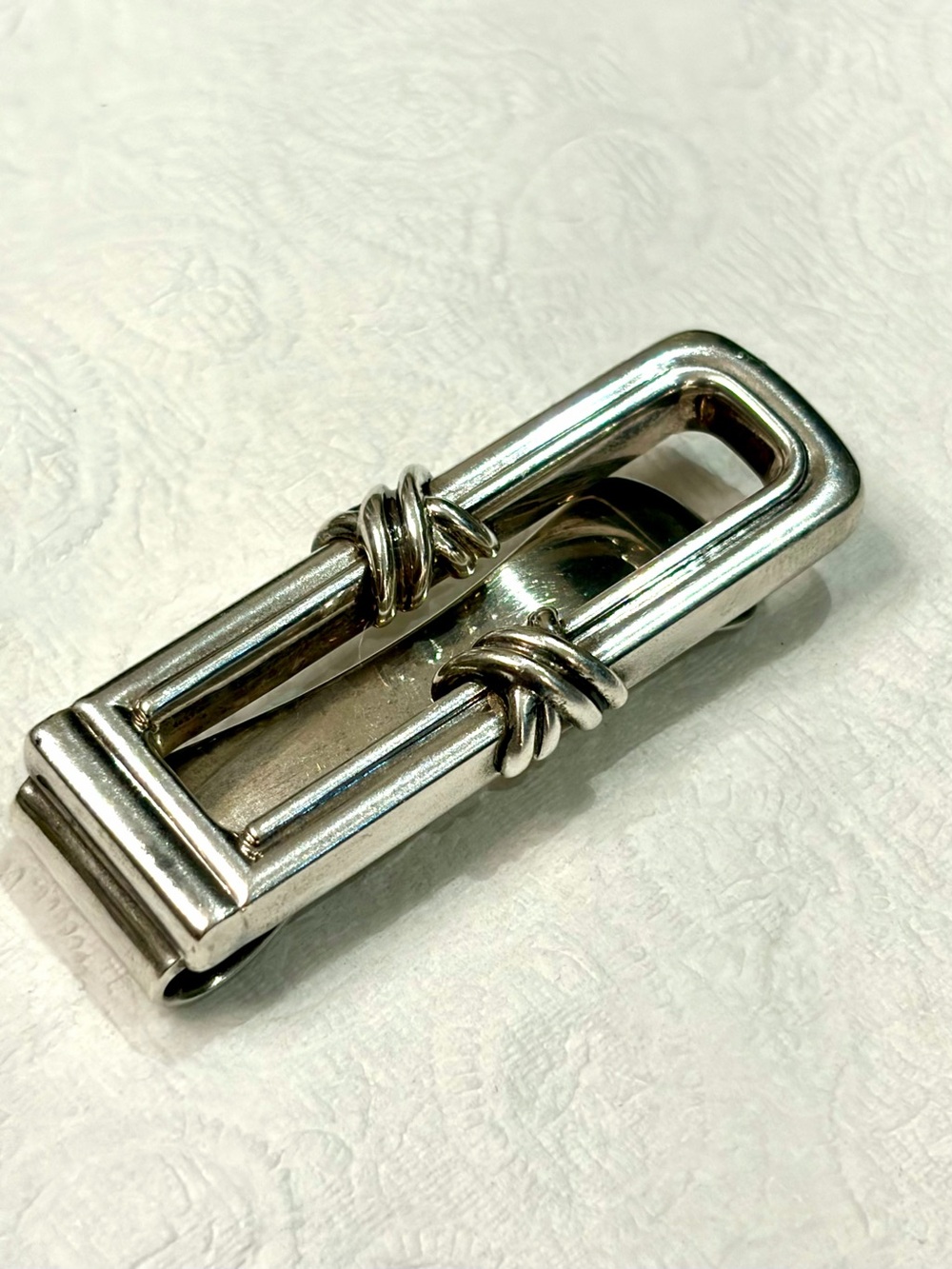 Tiffany & Co. Silver Tone Knot Accent Money Clip